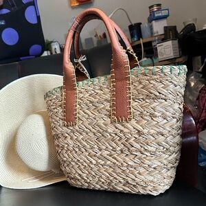 Straw Mini Tote Handbag - Universal Thread Natural New With Tags Beach Bag 13x11